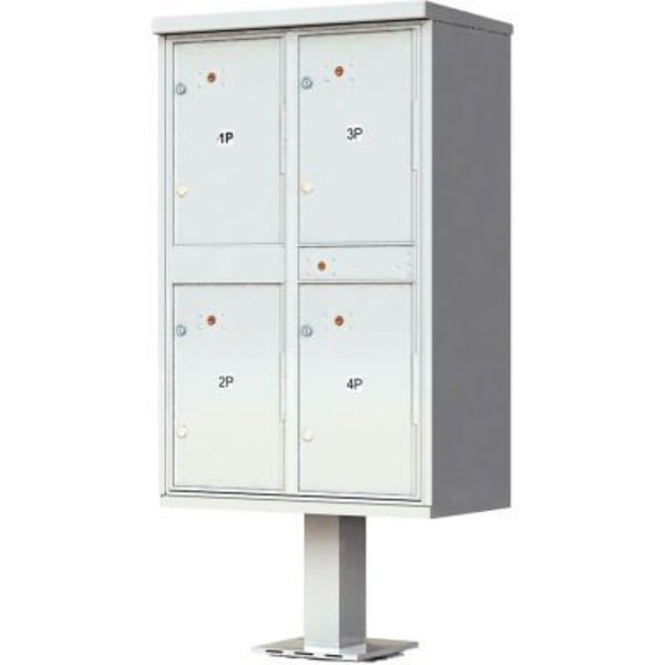 Florence Mfg Co Valiant Outdoor Parcel Locker, 4 Lockers, Postal Grey 1590T2AF